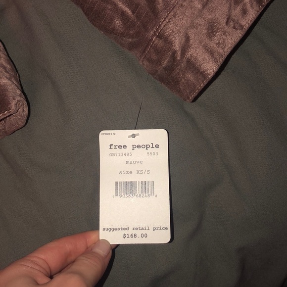 Free people oversized trucker moto crushed velvet jacket - Picture 3 of 7